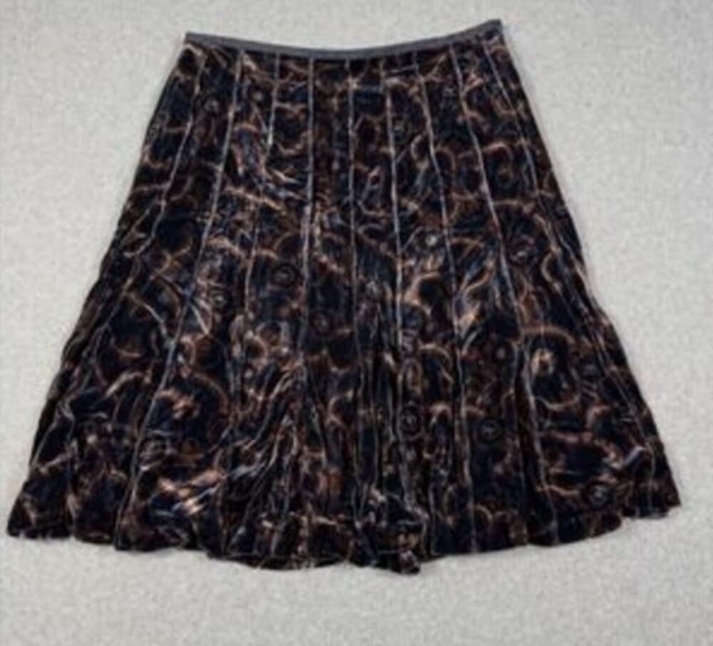 Anne Klein velvet and silk-blend pleated midi skirt Size 18